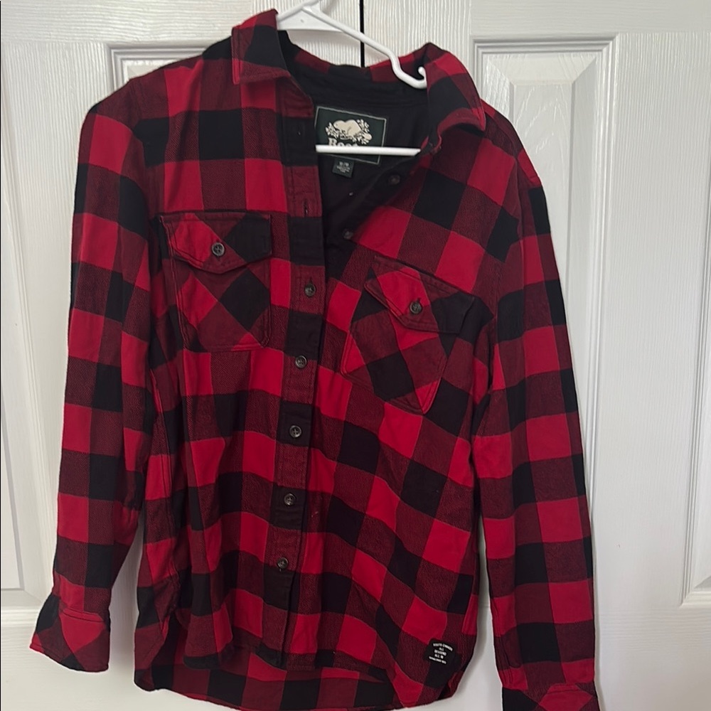 Roots Black and Red Flannel Shirt